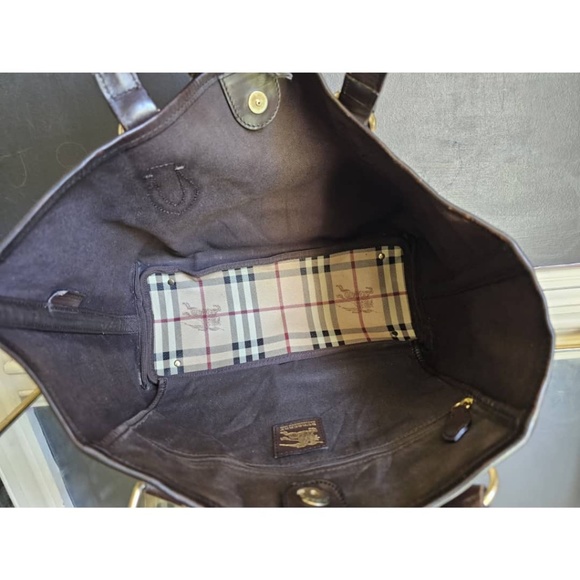 Authentic Burberry Medium Haymarket Check Tote Bag - Picture 9 of 11